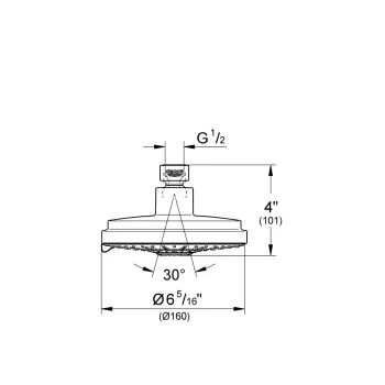 Dušas galva Grohe Rainshower Cosmopolitan 16 cm, 4 režīmi, matēts niķelis, diametrs, matēta, 27135EN0 NEW