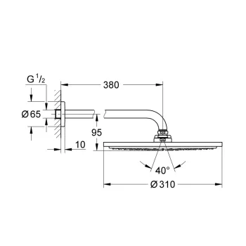 Dušas galva Grohe Rainshower Cosmopolitan 310, ar kronšteinu 38 cm, matēta Warm Sunset, 26066DL0 NEW