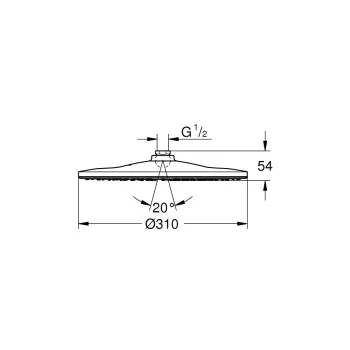 Dušas galva Grohe Rainshower SmartActive, diametrs 31 cm, matēta Cool Sunrise, 26569GN0 NEW