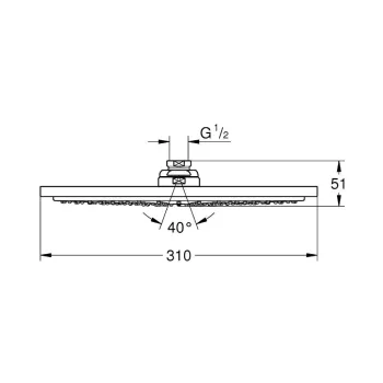 Dušas galva Grohe Rainshower, diametrs 31 cm, hroms, 27478000 NEW