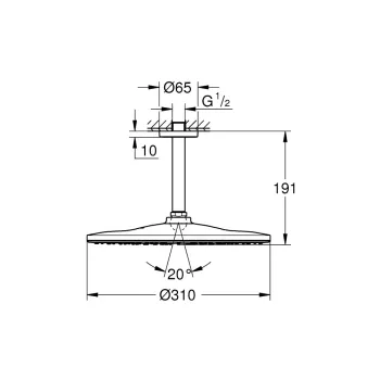 Dušas galva Grohe Rainshower, diametrs 31 cm, matēta Warm Sunset, 26560DL0 NEW