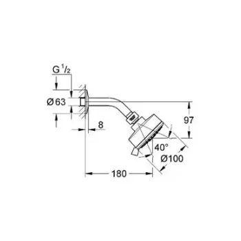 Dušas galva Grohe Tempesta Cosmopolitan, 3 režīmi, hroms, 26090001 NEW