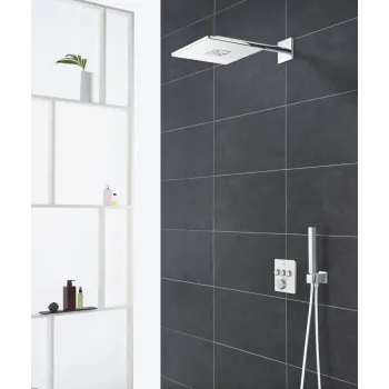 Dušas galva LV Grohe Rainshower SmartActive Cube 310, kronšteins 43 cm, 2 režīmi, Moon White, 26479LS0 NEW