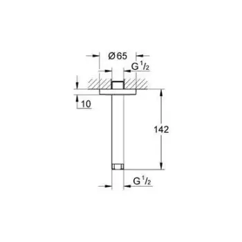 Dušas galvas turētājs Grohe Rainshower, 14 cm, Moon White/hroms, 28724LS0 NEW