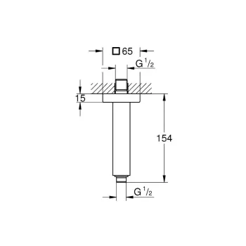 Dušas galvas turētājs Grohe Rainshower, 15 cm, hroms, 27711000 NEW