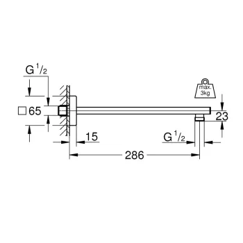 Dušas galvas turētājs Grohe Rainshower, 29 cm, hroms, 27709000 NEW