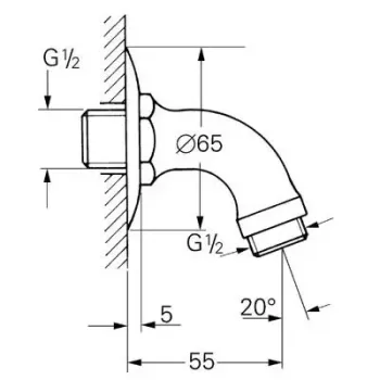 Dušas galvas turētājs Grohe Relexa 6 cm, hroms, 28429000 NEW