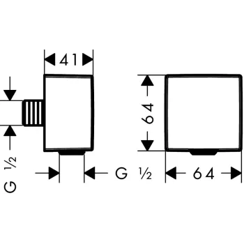 Dušas izvads Hansgrohe Fixfit - kvadrātveida ar pretvārstu, hroms 26455000