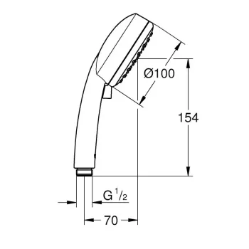 Dušas klausule Grohe Tempesta New 100, 2 režīmi, hroms, 26046002 NEW