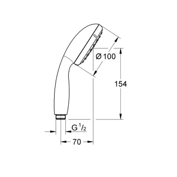 Dušas klausule Grohe Vitalio Go 100, 2 režīmi, hroms, 26542000 NEW