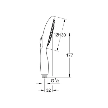 Dušas klausule Grohe Vitalio Rain 130, 4 režīmi, hroms, 26107000 NEW