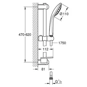Dušas komplekts Grohe Euphoria, hroms, 2726600E NEW