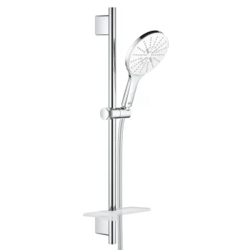 Dušas komplekts Grohe Rainshower SmartActive 150, 3 režīmi, stienis 60 cm ar šļūteni, 9.5 l/min, Moon White, 26592LS0 NEW