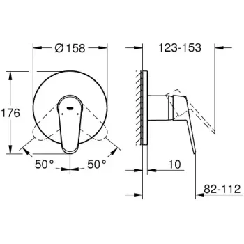 Dušas maisītājs Grohe Eurodisc Cosmopolitan, iebūvējams, hroms, 24055002 NEW