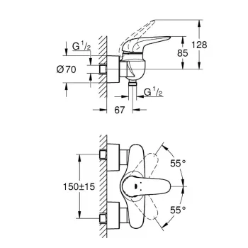 Dušas maisītājs Grohe Eurostyle, hroms, 23722003 NEW