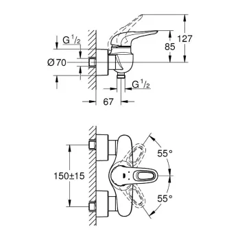 Dušas maisītājs Grohe Eurostyle, hroms, 33590003 NEW