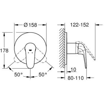 Dušas maisītājs Grohe Eurostyle, iebūvējams, hroms, 24046003 NEW