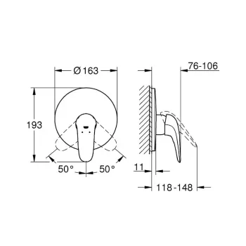 Dušas maisītājs Grohe Eurostyle, iebūvējams, hroms, 29098003 NEW