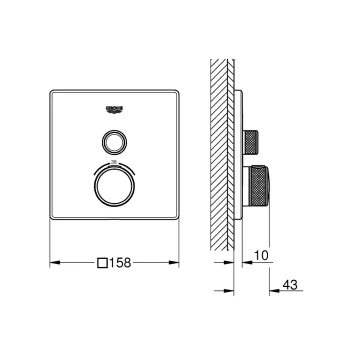 Dušas maisītājs Grohe Grohtherm SmartControl, ar termostatu, iebūvējams, supersteel, 29123DC0 NEW