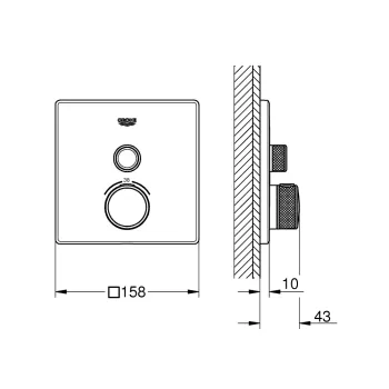 Dušas maisītājs Grohe Grohtherm SmartControl, ar termostatu, matēta Warm Sunset, iebūvējams, 29123DL0 NEW