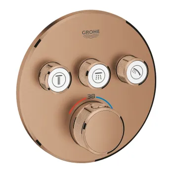 Dušas maisītājs Grohe Grohtherm SmartControl, iebūvējamai montāžai, ar termostatu, 3 vārsti, matēta Warm Sunset, 29121DL0 NEW
