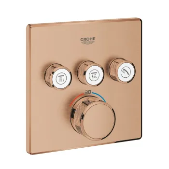 Dušas maisītājs Grohe Grohtherm SmartControl, iebūvējams, ar termostatu 3 ventili, matēta Warm Sunset, iebūvēts, 29126DL0 NEW