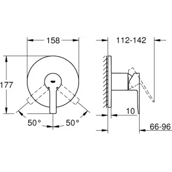 Dušas maisītājs Grohe Lineare, iebūvējams, hroms, 24063001 NEW