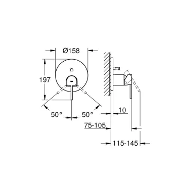 Dušas maisītājs Grohe Plus, iebūvējams, ar 2 funkcijām, hroms, 24060003 NEW