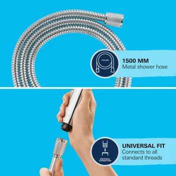 Dušas šļūtene Grohe VitalioFlex Metal 1.5 m, hroms, 22108000 NEW