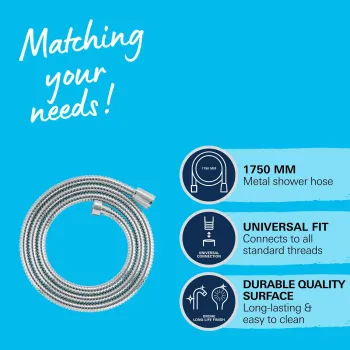 Dušas šļūtene Grohe VitalioFlex Metal 1.75 m, hroms, 27503001 NEW