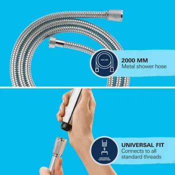 Dušas šļūtene Grohe VitalioFlex Metal Long-Life 2 m, hroms, 22103000 NEW