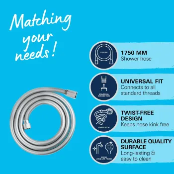 Dušas šļūtene Grohe VitalioFlex Trend 1.7 m, hroms, 28742002 NEW