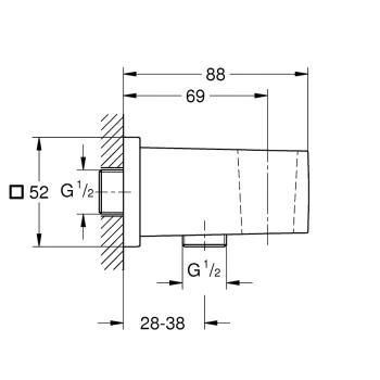 Dušas stienis Grohe Euphoria Cube, sienas montāžas ar turētāju, matēta Warm Sunset, 26370DL0 NEW