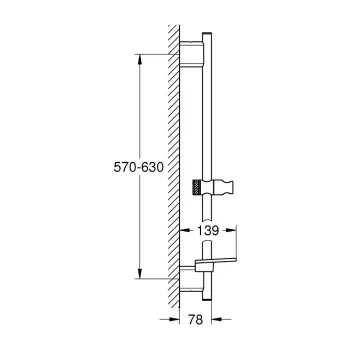Dušas stienis Grohe Vitalio SmartActive 60 cm, hroms, 26599000 NEW