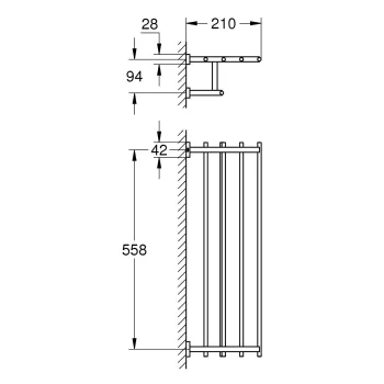 Dvieļu turētājs Grohe Essentials Cube, matēta Hard Graphite, 40512AL1 NEW