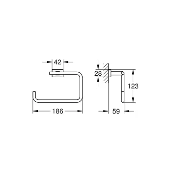 Dvieļu turētājs Grohe Essentials Cube, supersteel, 40510DC1 NEW