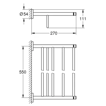 Dvieļu turētājs Grohe Essentials, tumšs grafīts, 40800A01 NEW