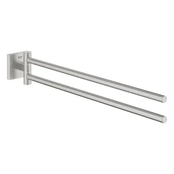 Dvieļu turētājs Grohe QuickFix Start Cube, dubultais, garums 44 cm, supersteel, 40976DC0 NEW