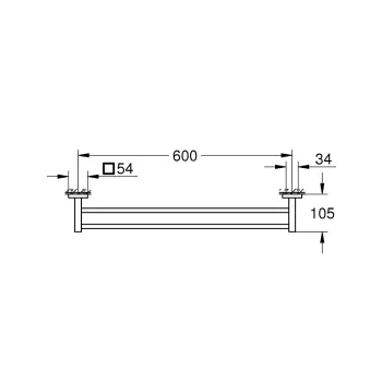 Dvieļu turētājs Grohe QuickFix Start Cube, dubultais, matēts melns, 411042430 NEW