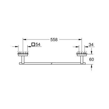 Dvieļu turētājs Grohe QuickFix Start Cube, garums 60 cm, matēts melns, 410892430 NEW