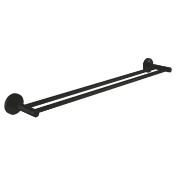Dvieļu turētājs Grohe QuickFix Start, dubultais, matēts melns, 412032430 NEW
