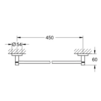 Dvieļu turētājs Grohe QuickFix Start, garums 45 cm, hroms, 41197000 NEW
