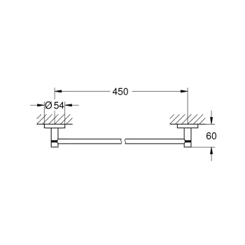 Dvieļu turētājs Grohe QuickFix Start, garums 50 cm, matēts melns, 411972430 NEW