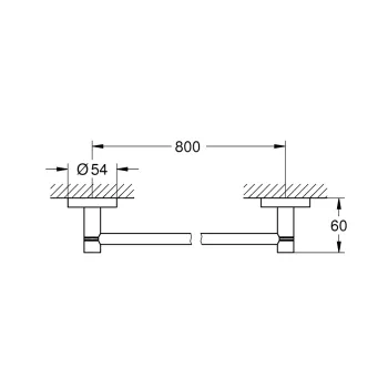 Dvieļu turētājs Grohe QuickFix Start, garums 80 cm, hroms, 41187000 NEW