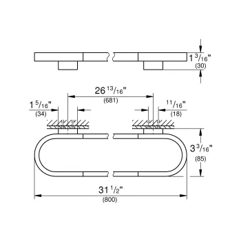 Dvieļu turētājs Grohe Selection, Hard Graphite, 41058A00 NEW