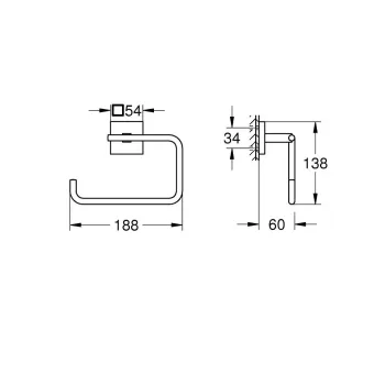 Dvieļu turētājs Grohe Start Cube, matēts melns, 409752430 NEW