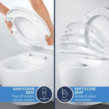 Montāžas rāmja komplekts Grohe Start Round, softclose vāku un Even Skalošanas vadības plāksne, matēts melns, 103847SH00 NEW