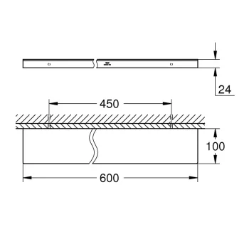 Plaukts Grohe Allure, garums 60 cm, stikls/matēta Warm Sunset, 40965DL1 NEW