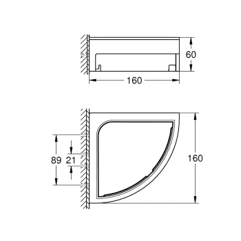 Plaukts Grohe QuickFix Start Cube, stūra, matēts melns, 411062430 NEW