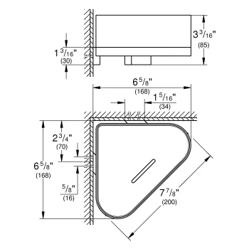 Plaukts Grohe Selection, stūra ar turētāju, hroms, 41038000 NEW